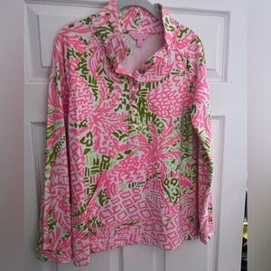 Lilly Pulitzer Top with Gold Buttons. Size M.